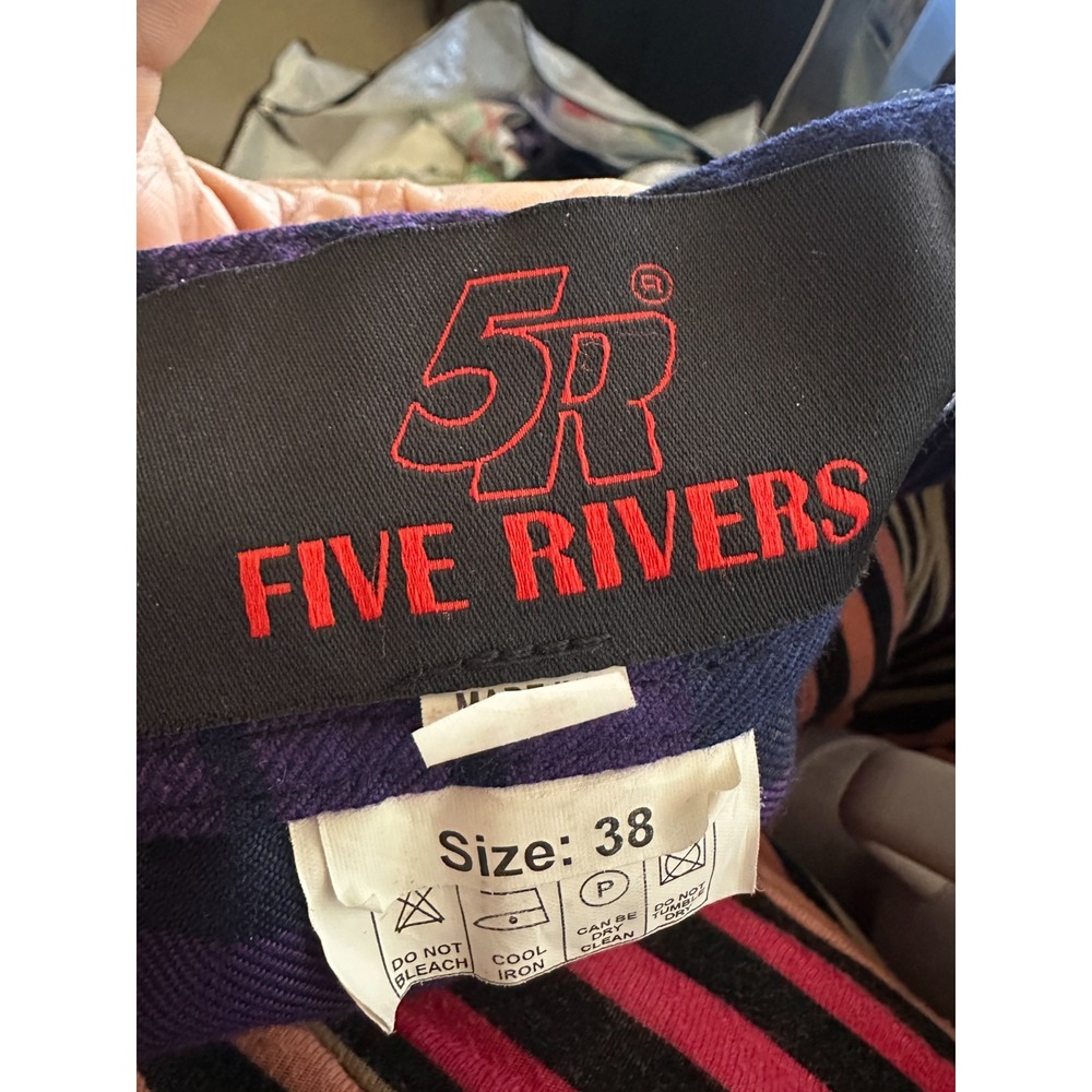 Five Rivers 5R Purple Plaid Utility Kilt Cargo Pockets Size 38 Cosplay Festival - Picture 14 of 14